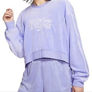Nike terry crop sweatshirt and short set